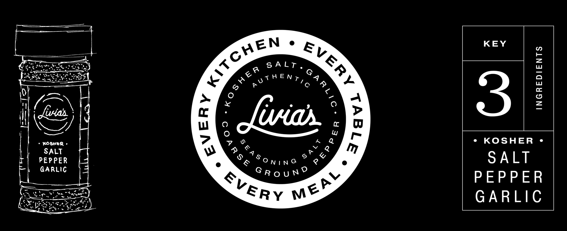 Livia's Season Salt Logo - Salt - Pepper - Garlic